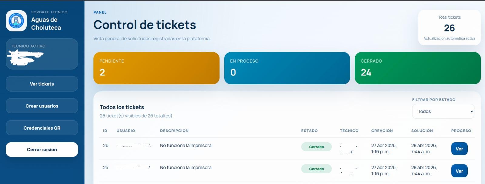 Sistema de tickets